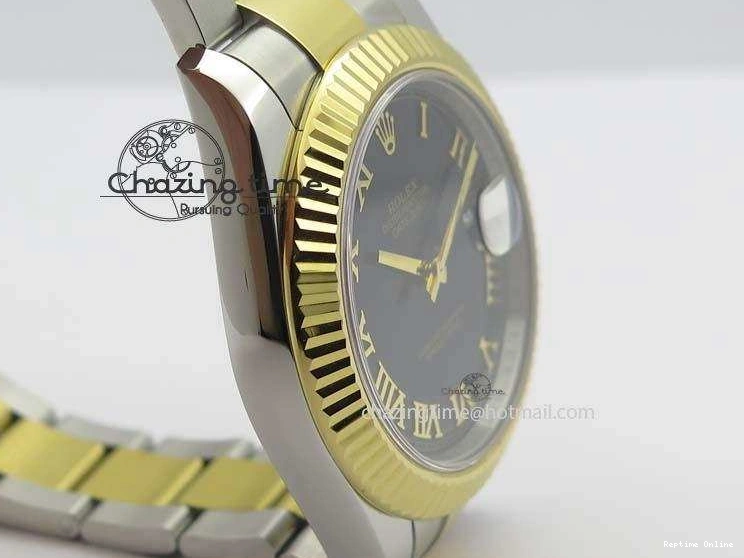 0213 AllSeason DateJust II 116333 SS YG 41mm EW Best Edition Black Dial Gold Roman Markers On SS Bracelet A 3826